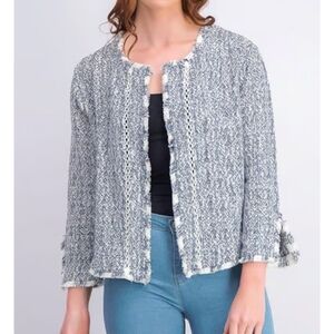 NIC+ZOE Voyage Textured Fringe Jacket